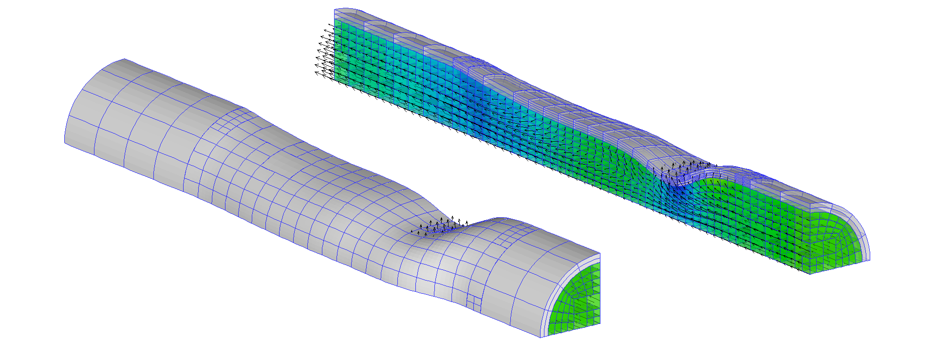 Flow in a collapsible tube, simulated with oomph-lib